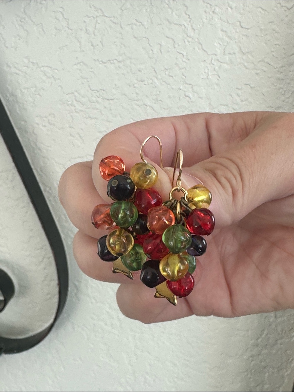Handcrafted Multicolor Bead Cluster Drop Earrings